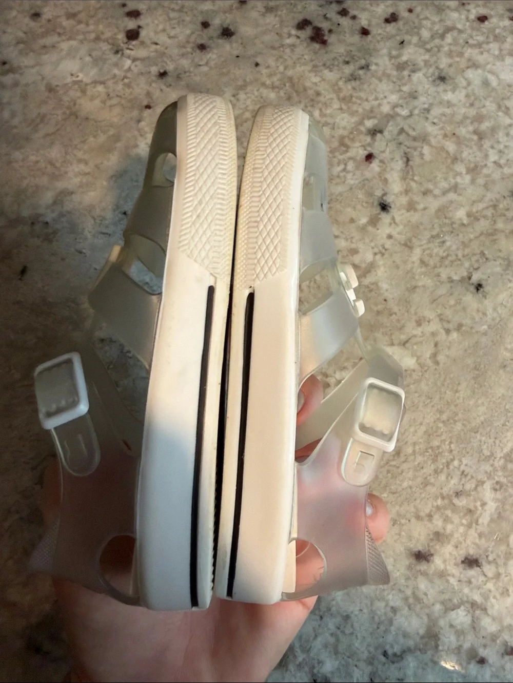 Dolce & Gabbana Kids Cream Jelly Logo Sandals